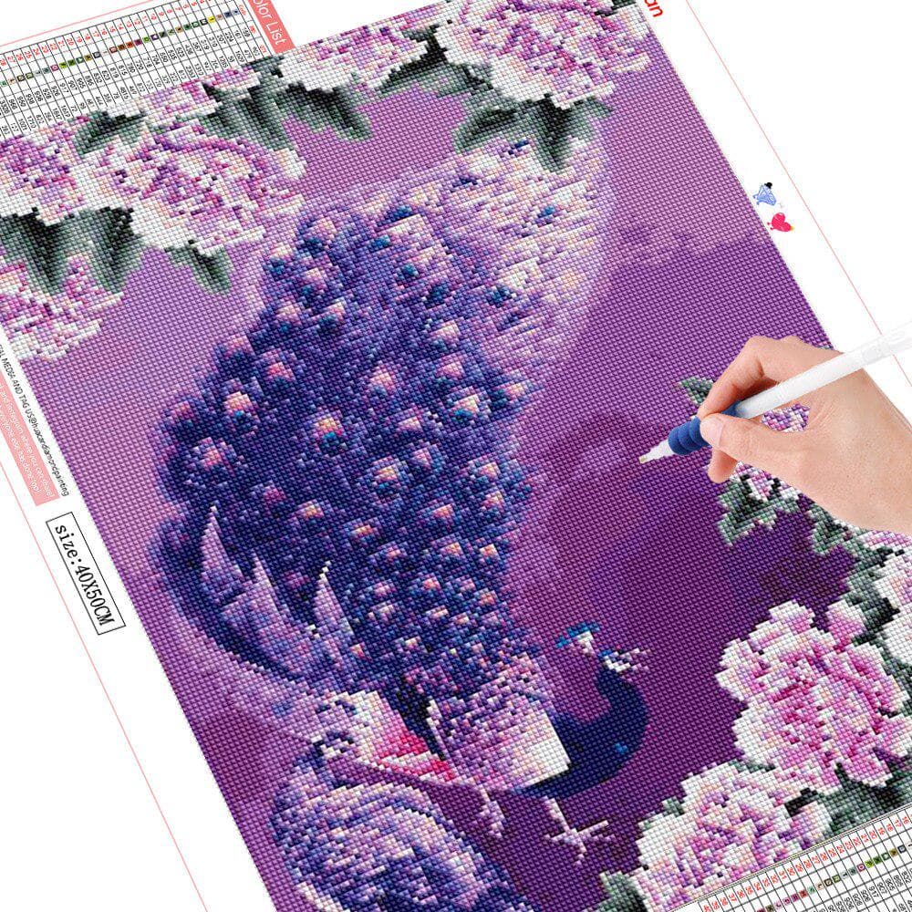 Diamond Embroidery Full Set Peacock Diamond Animal Diamond Painting With Round Rhinestones Pictures 20X30CM
