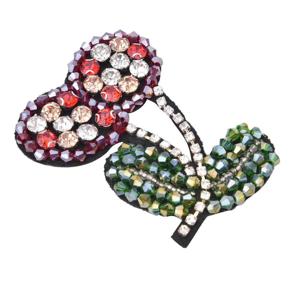 2pcs Embroidered Patches Crystal Glass Diamond Sew on Beaded Appliques Clothing Bag