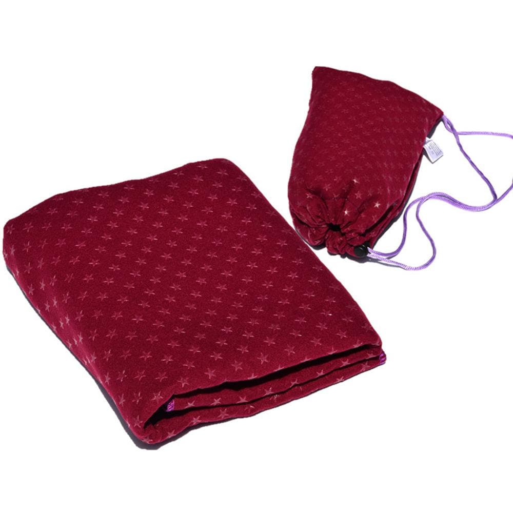 Star Pattern Yoga Towel Absorbent Yoga Blanket Non Slip Yoga Cloth for Pilates Yoga wine red