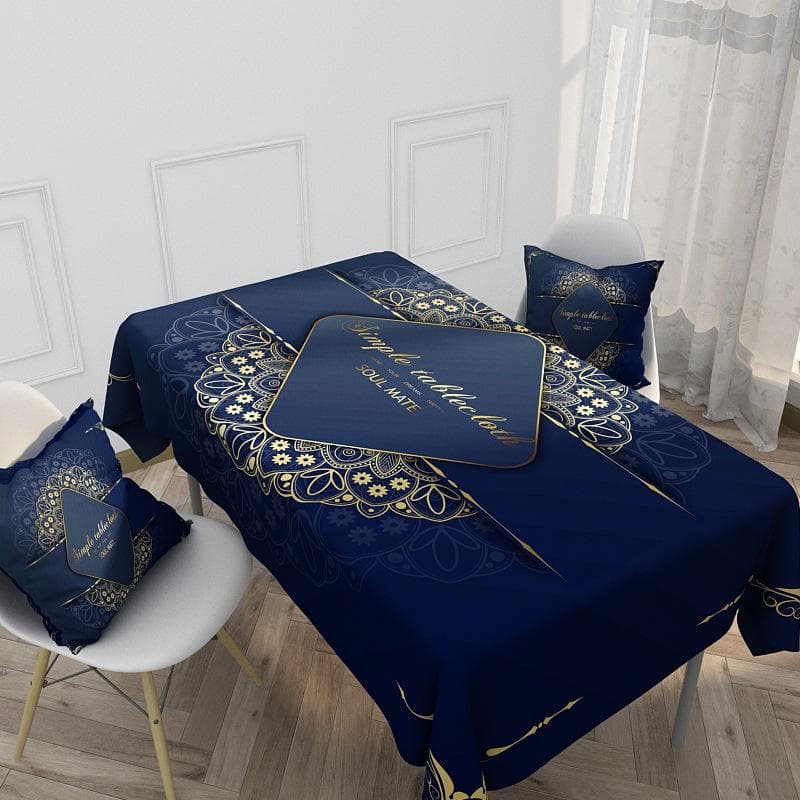 Waterproof Linen Tablecloth Household Ethnic Style retro Pattern Hotel Tablecloth Rectangular Kitchen Tablecloth 90-140cm