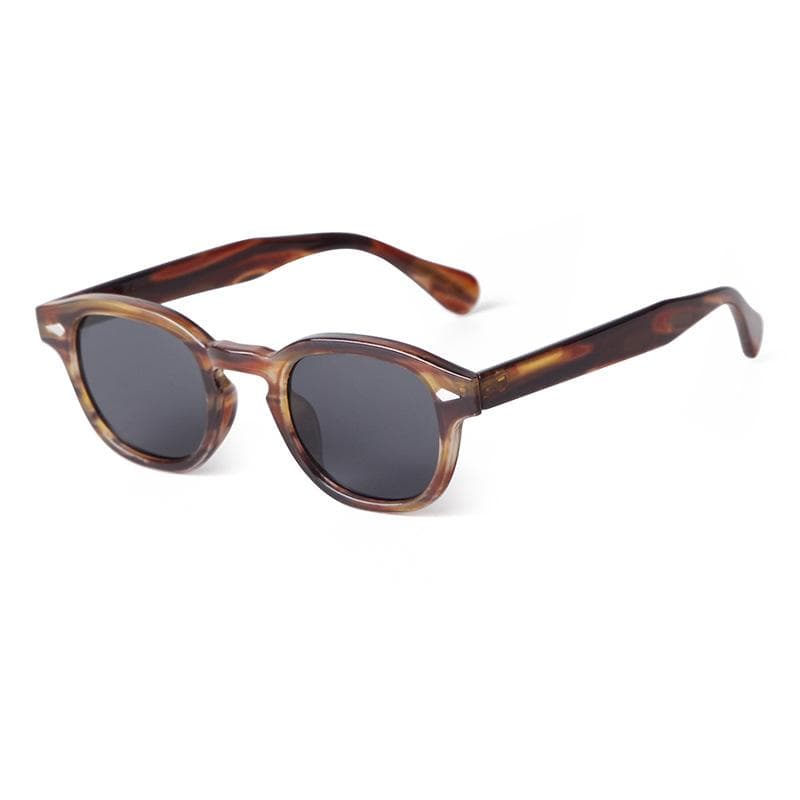 Vintage Rivet Tortoiseshell Sunglasses Women Men Retro Round Square UV400 Blue Yellow Lens Brand Design As the picture