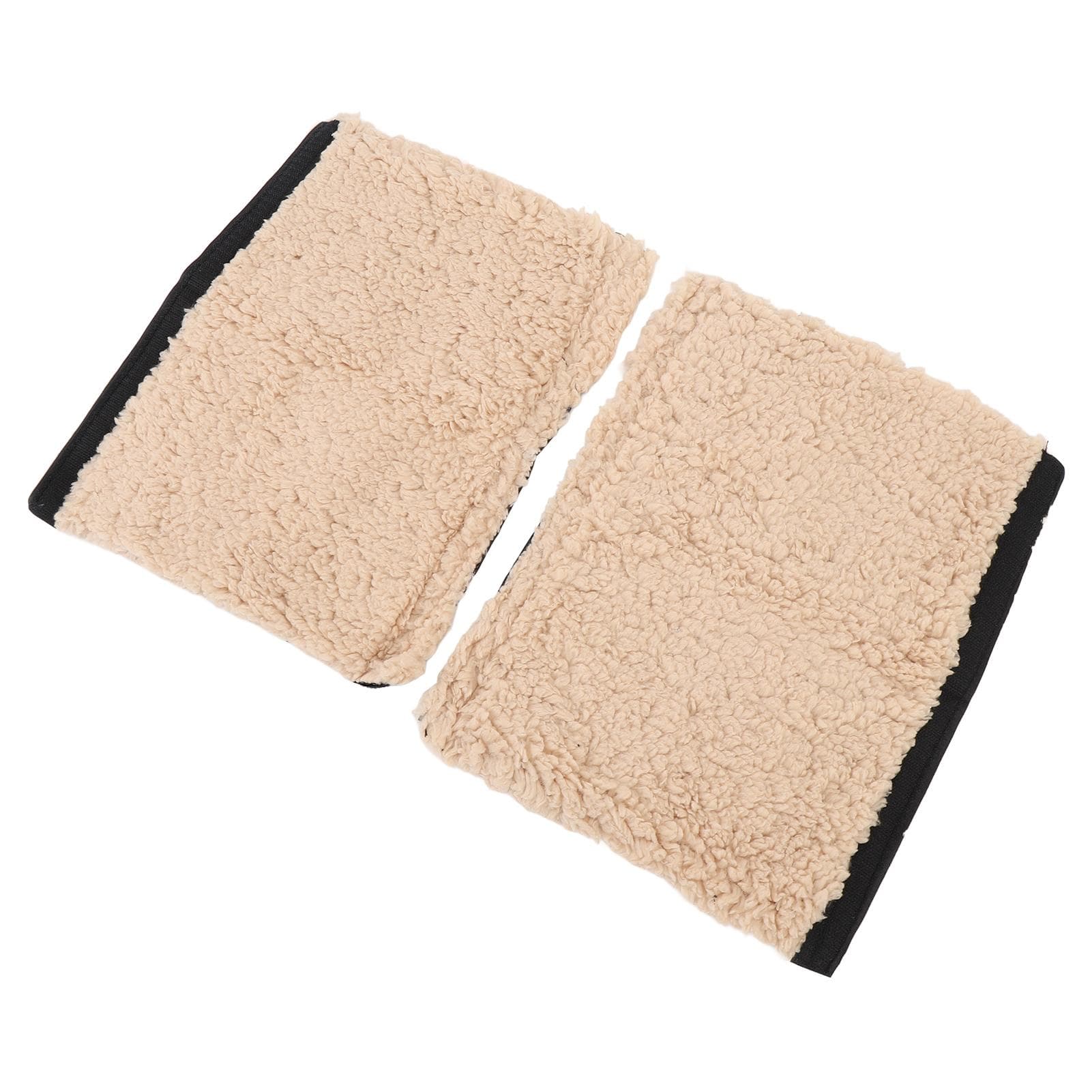 2pcs Chair Armrest Pad Sheepskin Fleece Armrest Cushion Comfortable Chair Armrest Pad for Transport beige