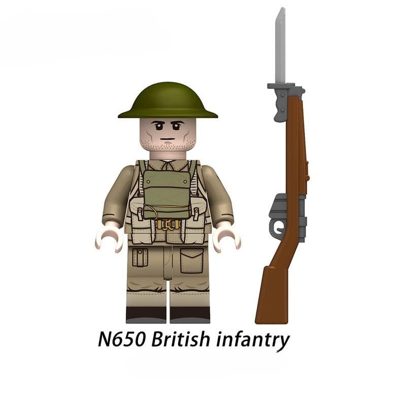 N645-650 Military War British infantry Soldiers Action Figures Armor Helmet Weapons Accessories Building Blocks Children's Toys