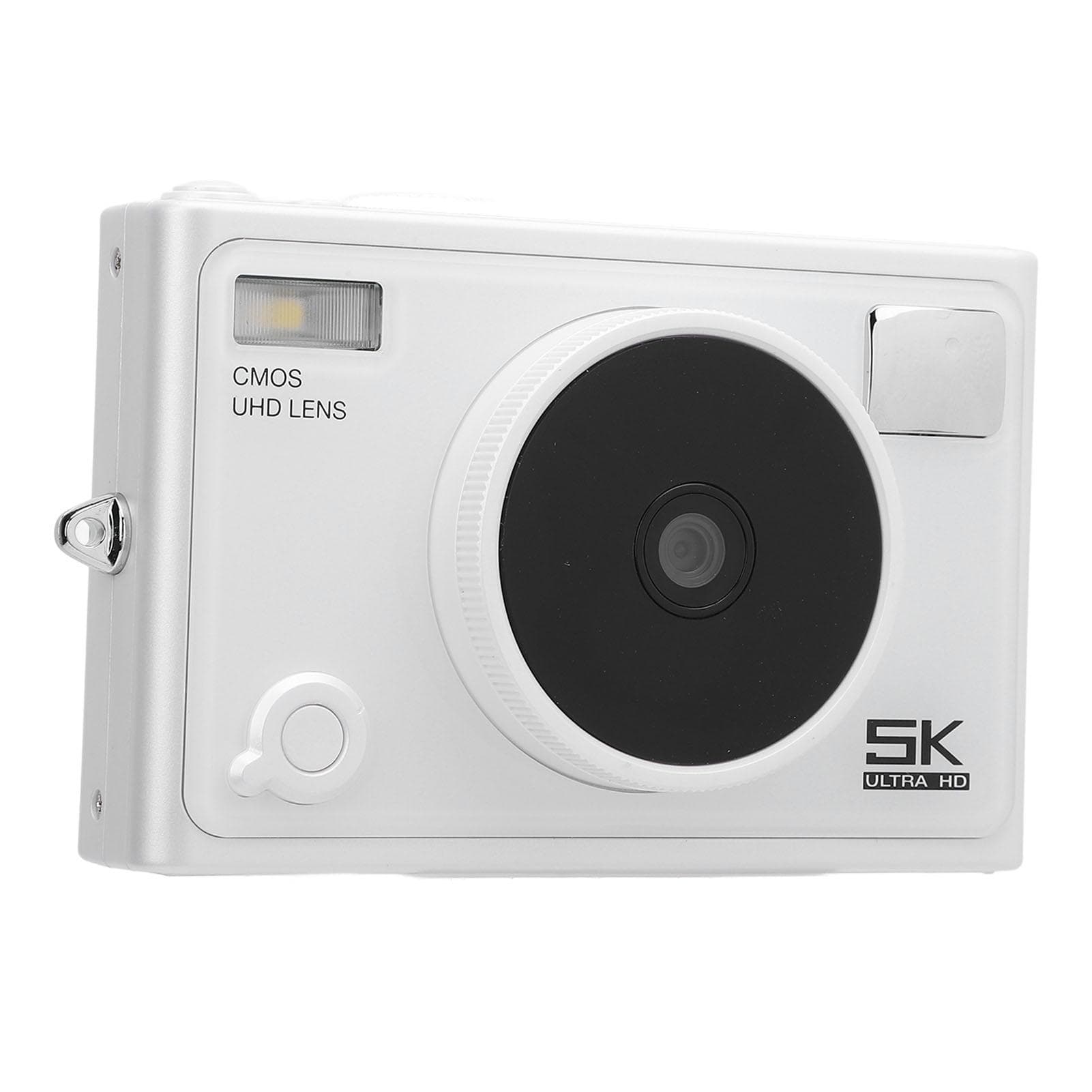 5K 72MP Digital Camera Front Rear Dual Camera 2.8in IPS Screen Compact Camera with Special Effects white