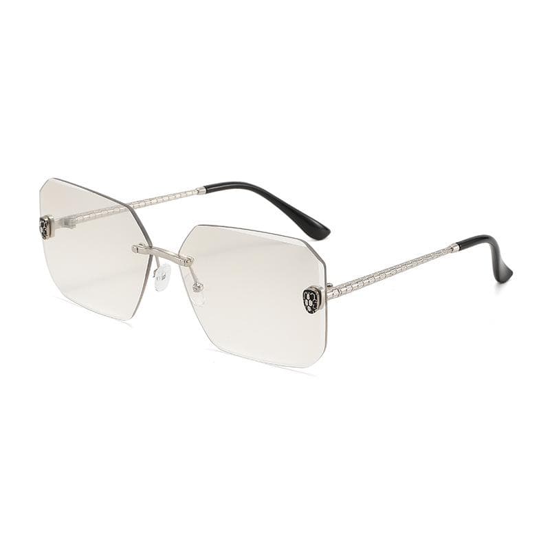 Y2K Metal Snake Sunglasses Vintage Steampunk Rimless UV Protection Luxury Designer Eyewear for Women Men Outdoor