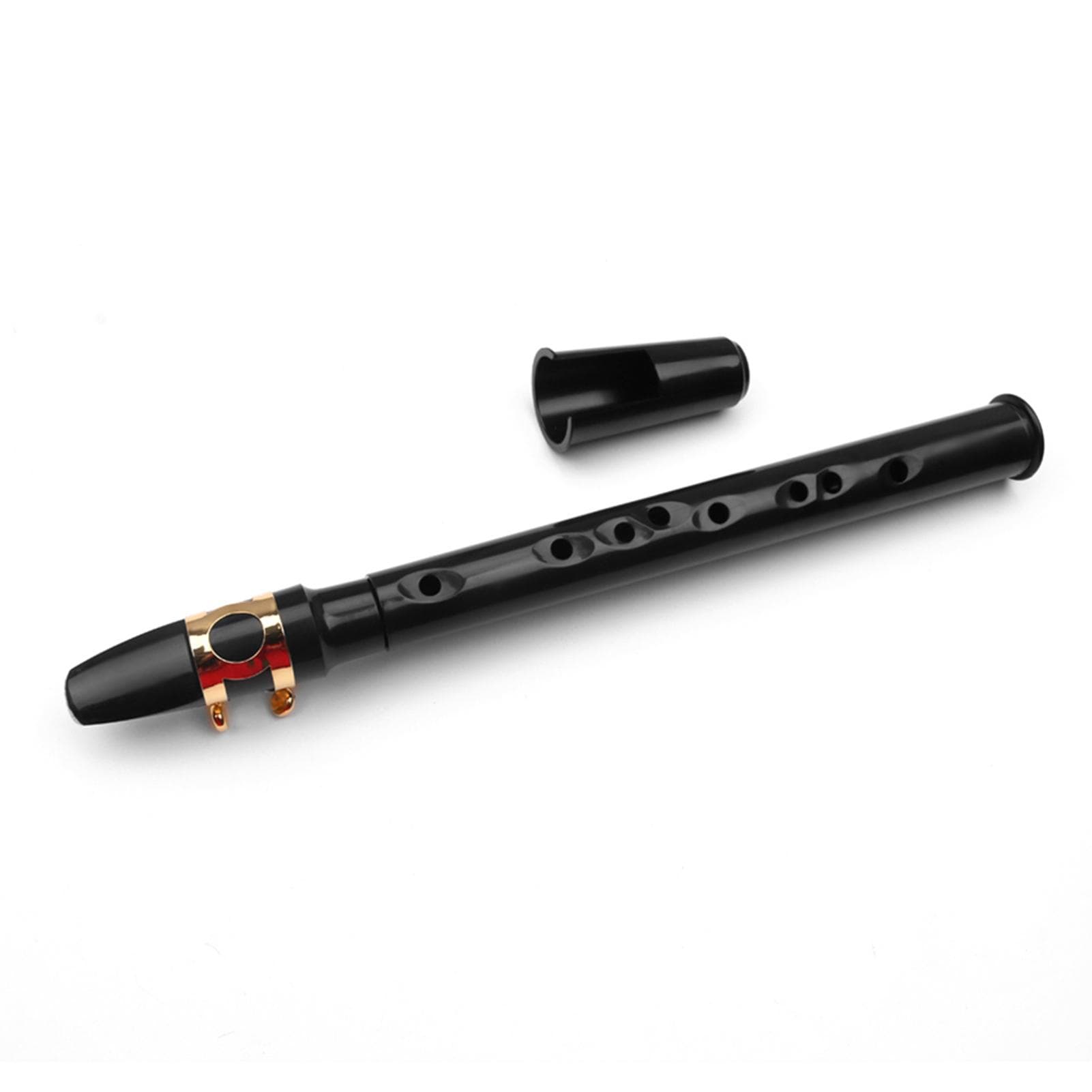 Muslady White Mini Pocket Saxophone Portable Little Sax with Black Carrying Bag Woodwind Instrument black