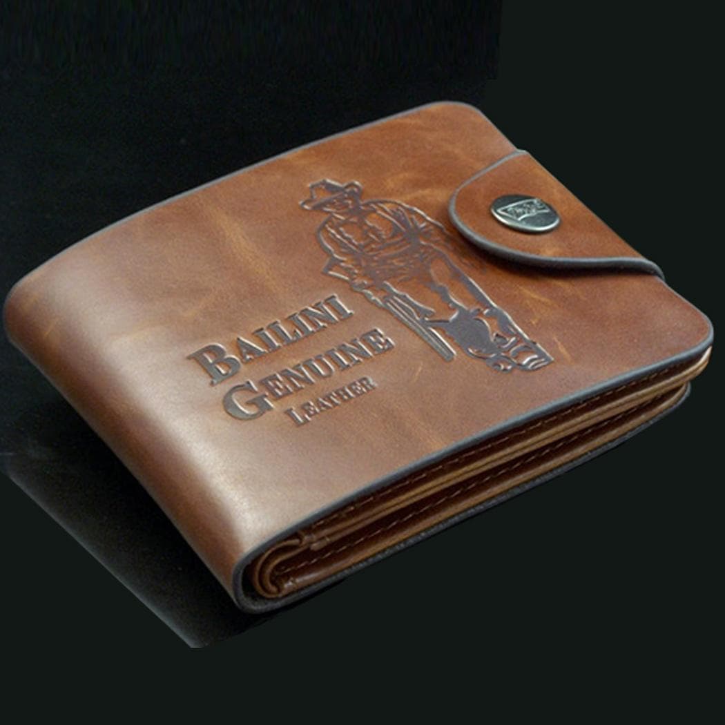 Classic Men Leather Wallet Pockets Credit/ID Cards Holder Purse Male Wallet coffee