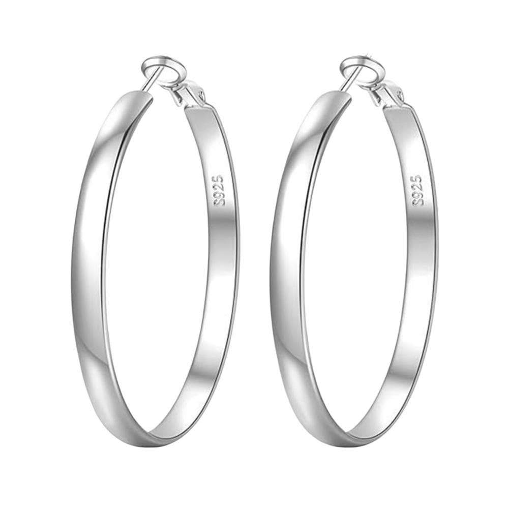 Versatile Hoop Earrings Geometric Design Hoop Earrings with High Brightness Shine Comfortable Wear Circle Earrings for Women