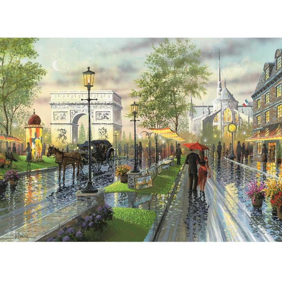5D DIY Round Diamond Painting Street Scenery Diamond Embroidery Sale Rainy Day Abstract Landscape 20X30CM