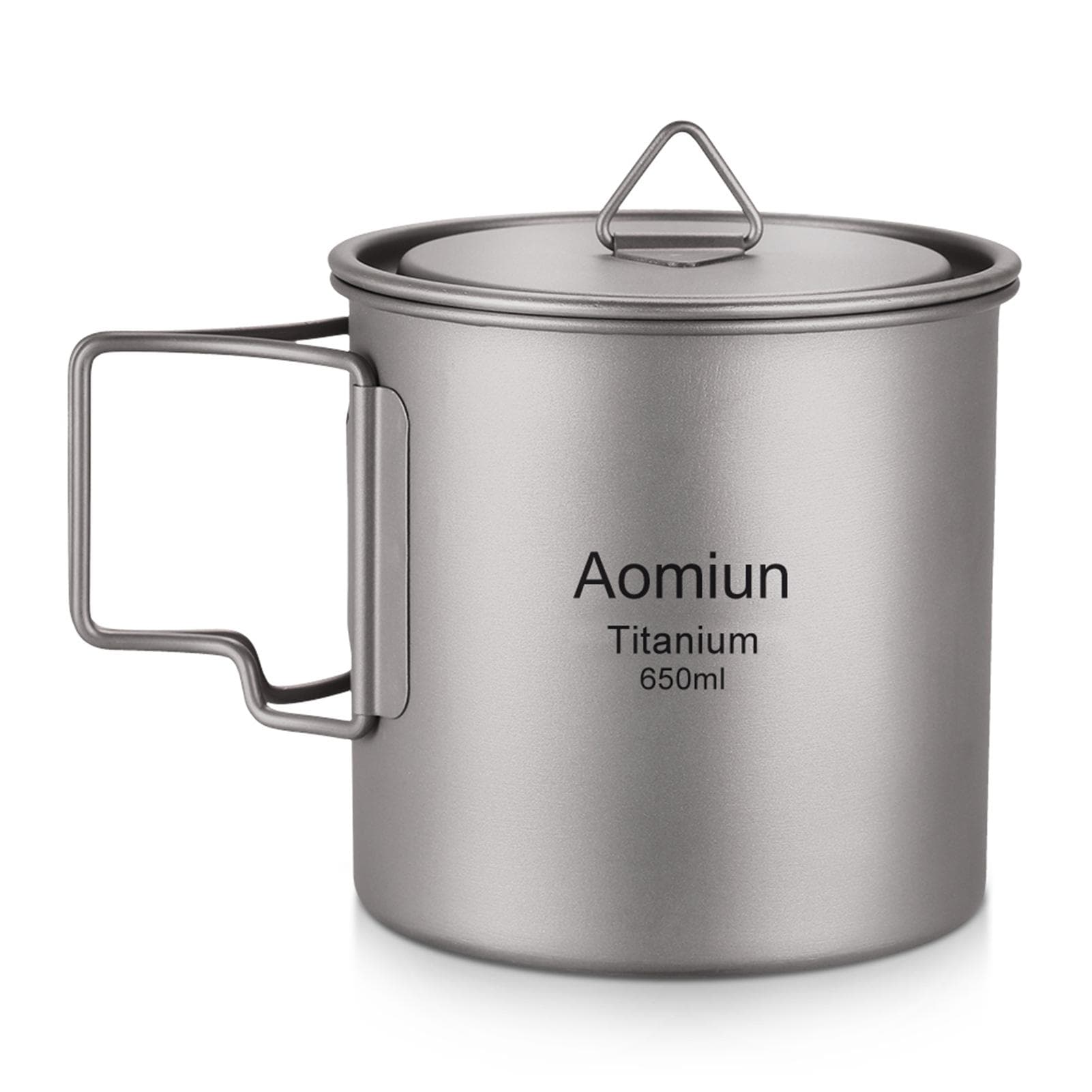 Aomiun Ultralight Titanium Cup Outdoor Portable 2PCS Cup Set 300ml 650ml Camping Picnic Water Cup 650ML