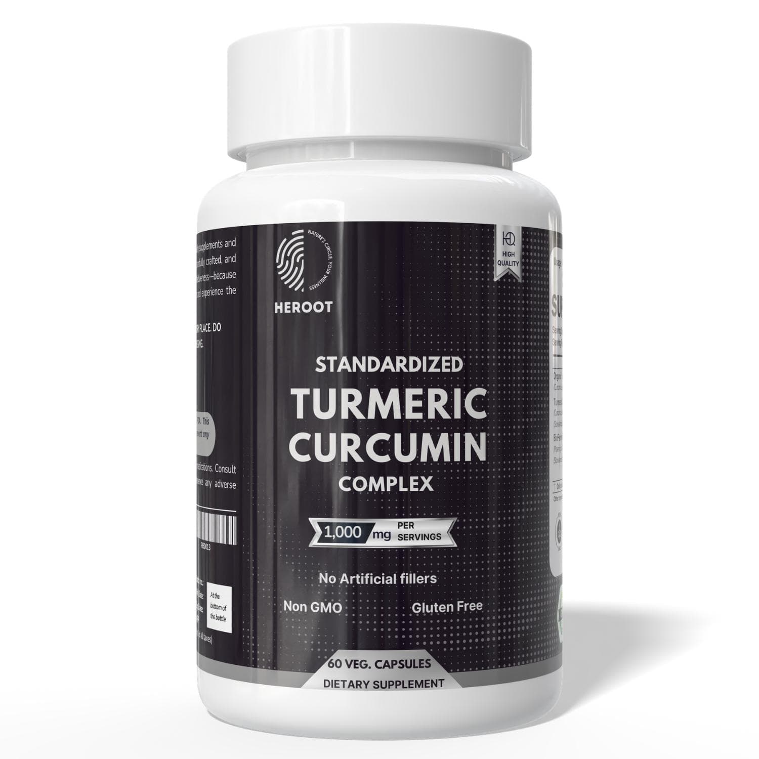 Turmeric Curcumin with BioPerine Capsules | 1000 mg | Dietary Supplement Pack=180 Capsules