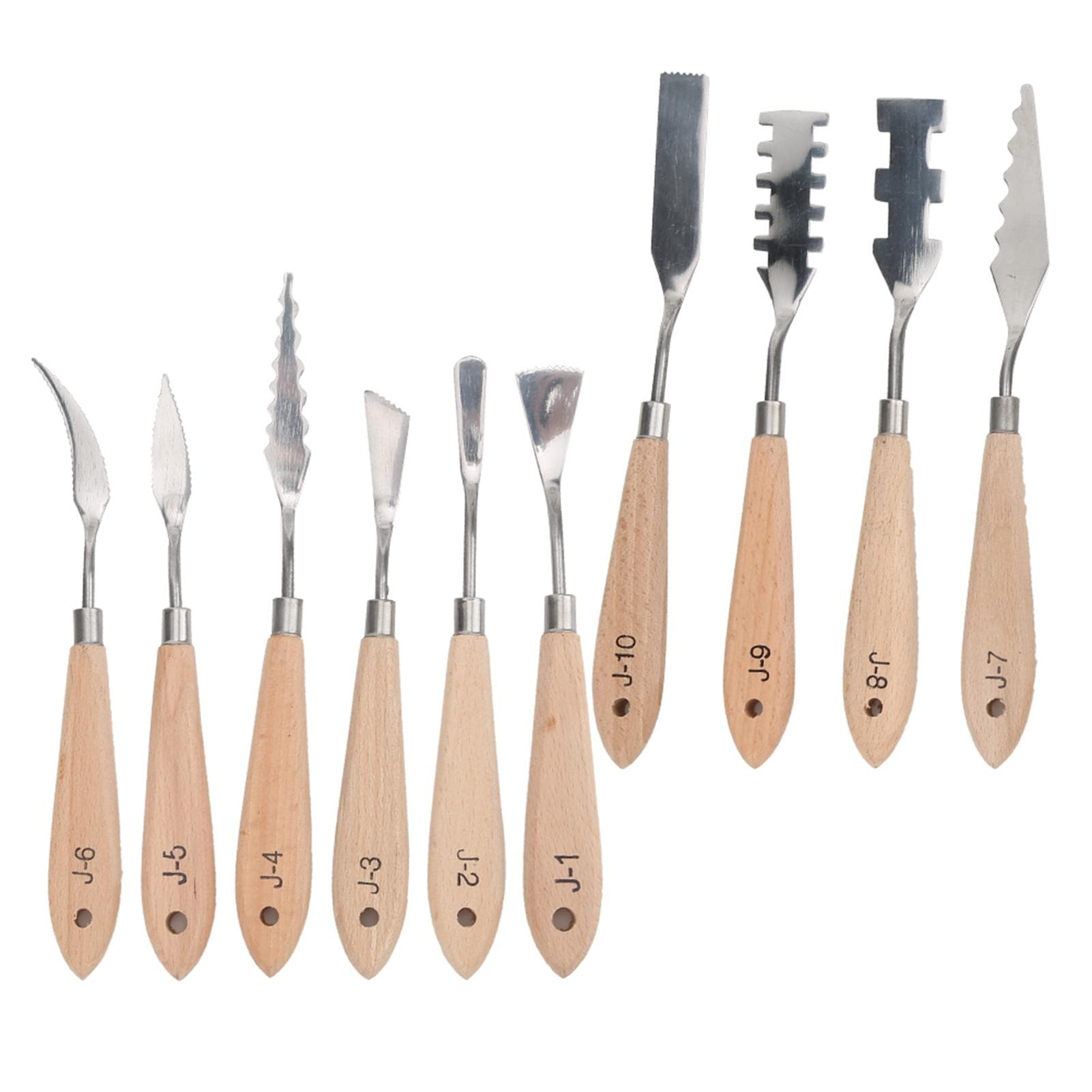 10Pcs Pain Scraper Knife Stainless Steel Tooth shape Oil Painting Tool Art Supplies(10Pcs )