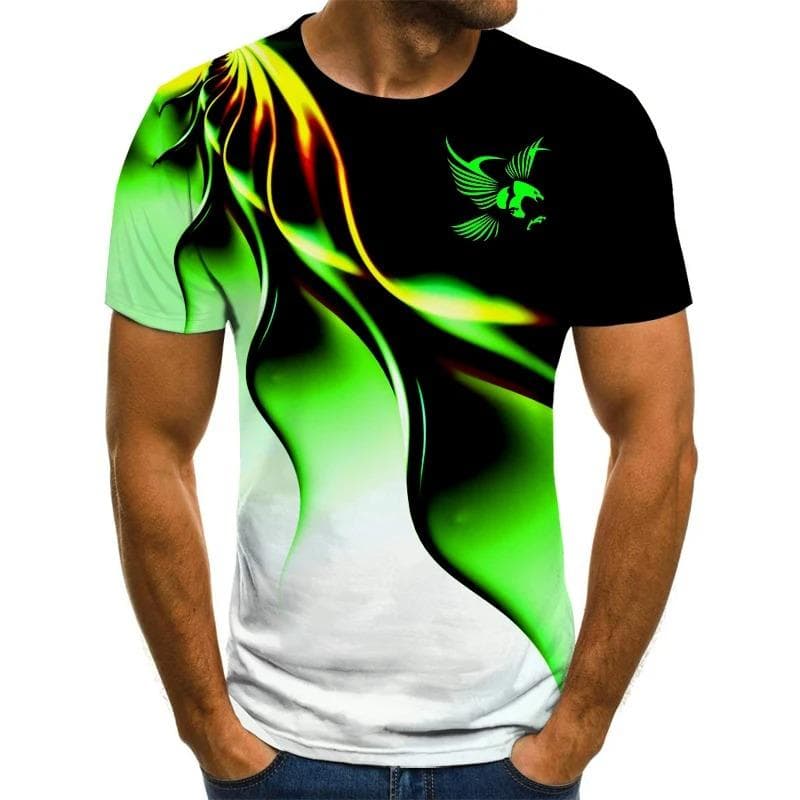 Eagle 3D Print Men's T-shirt Breathable Street Harajuku Streetwear Short Sleeve Men Women Hip Hop Casual Oversized Tops 6XL