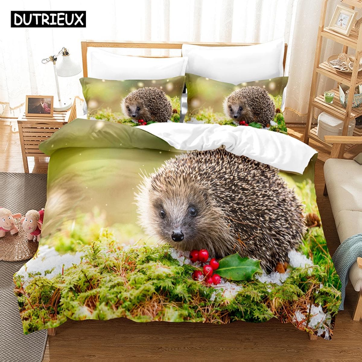 3D New Hedgehog Bedding Sets Duvet Cover Set With Pillowcase Twin Full Queen King Bedclothes Bed Linen AU Double(180x210cm)