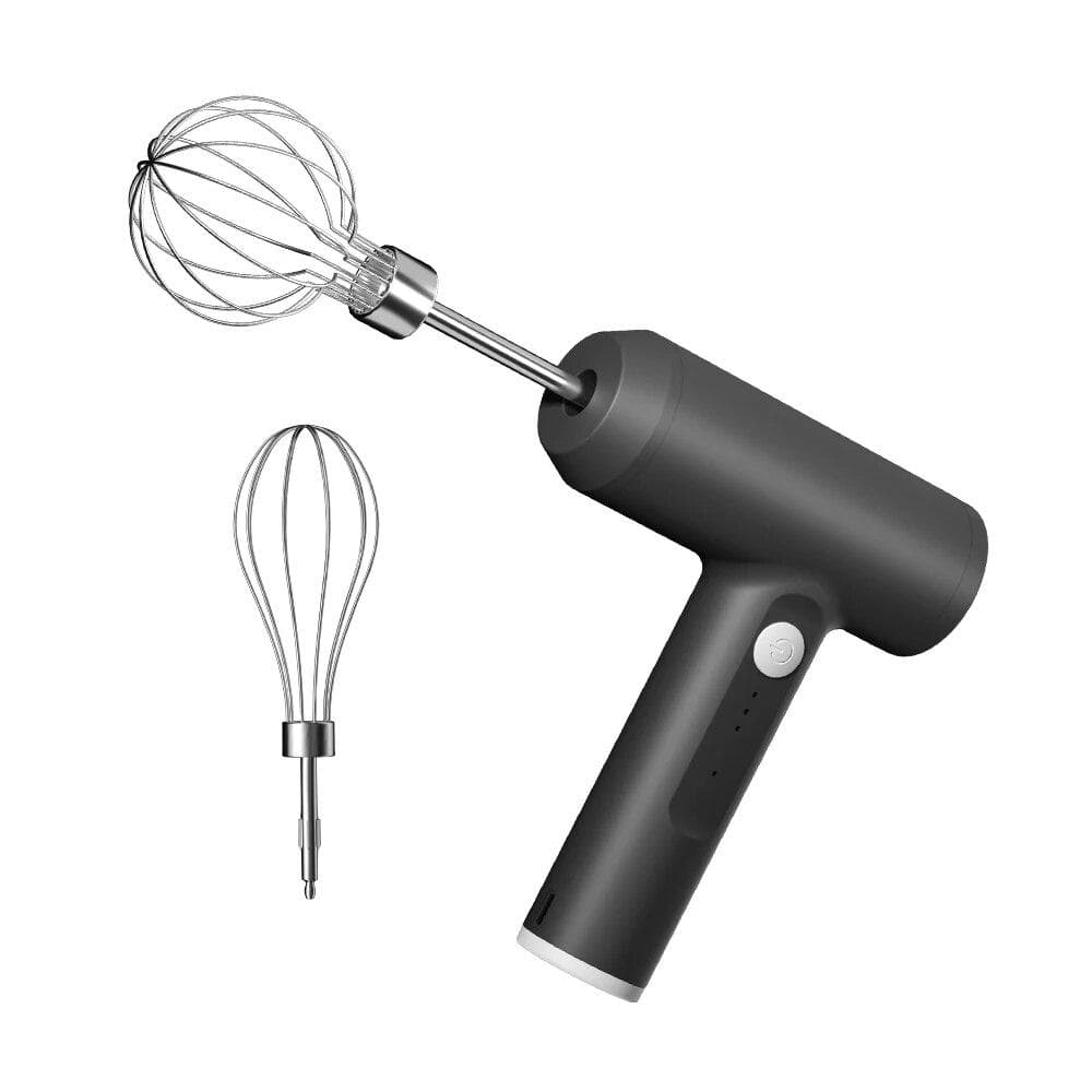 Wireless Portable Electric Food Mixer 3 Speeds Automatic Whisk Butter Egg Beater Baking Cake Cream Whipper Kitchen Hand Blender black