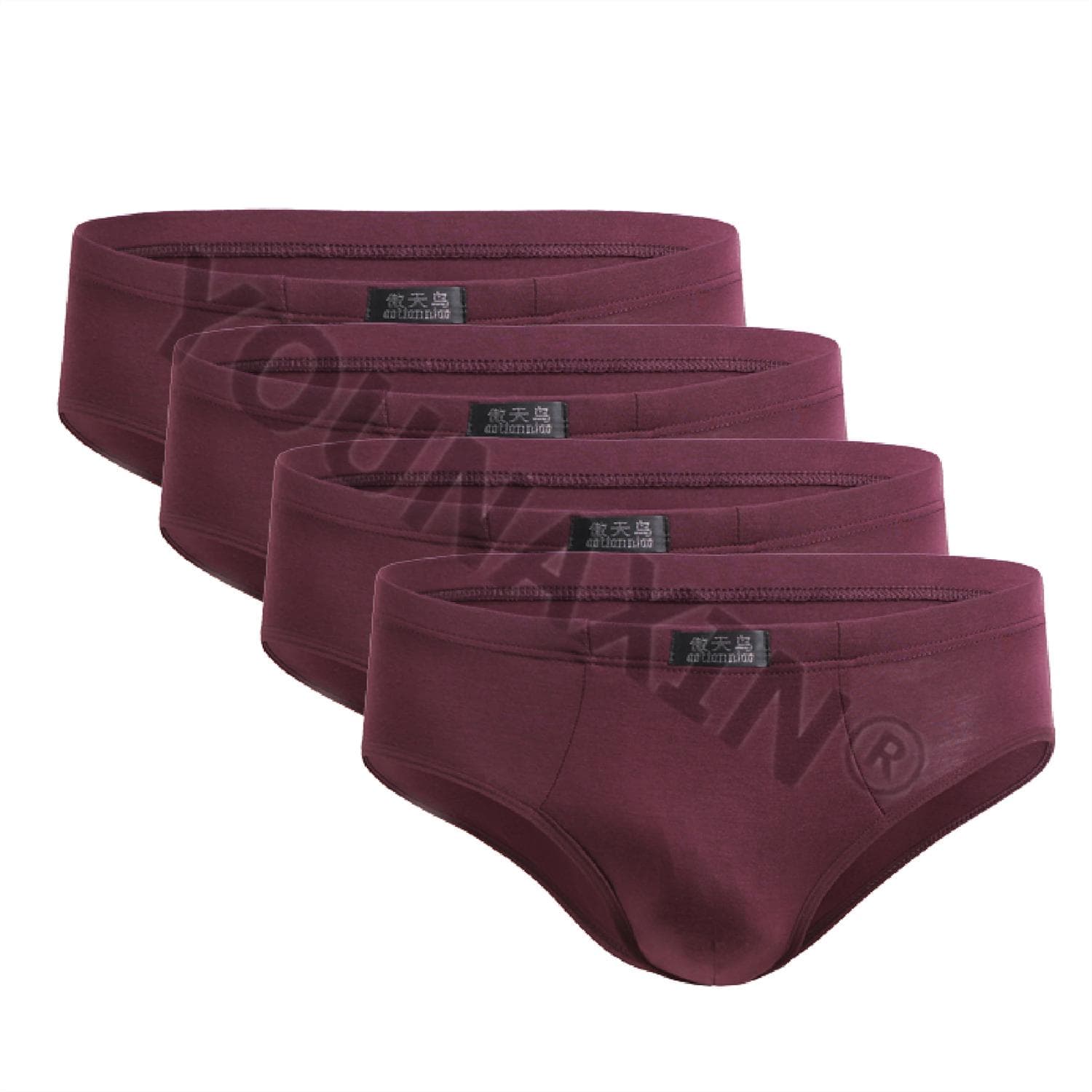 4 Pieces Big Size Sexy Briefs Mens Underwear Underpants Male Large Knickers Undershorts Modal Undies L XL 2XL 3XL 4XL 5XL XL wine red