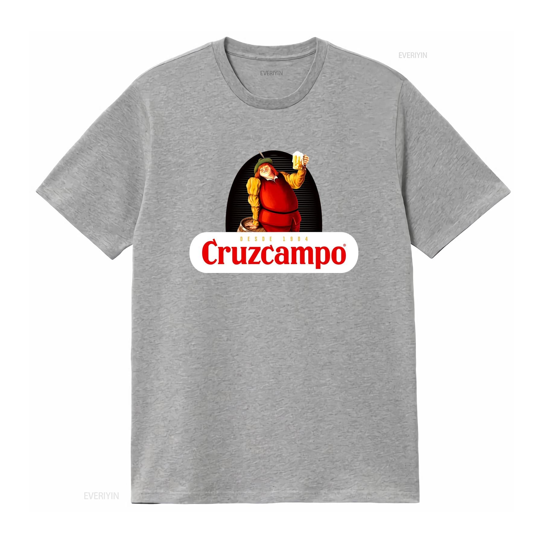 Cruzcampo Vintage Beer Lover T Shirt Classic Cotton for Perfect Christmas vintage Washed Top For Everyday Wear homme Versatile L