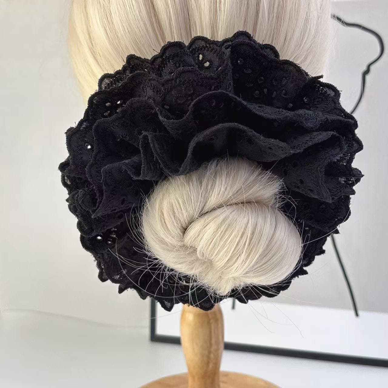 Lolita Lace Scrunchies Four Layer Ponytail Holder Hair Ties Elastic Hair Rope For Women Girls Hair Accessories