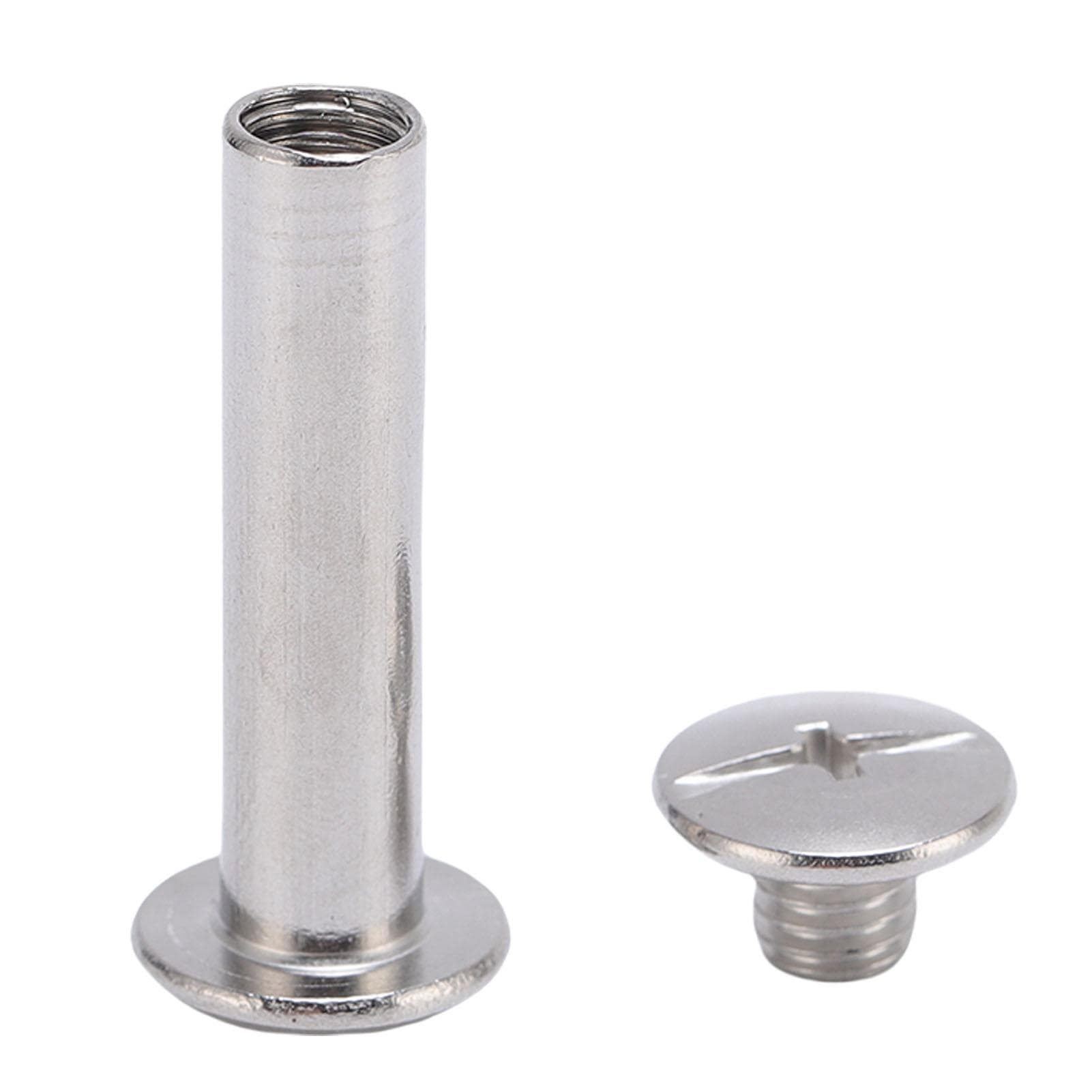 50 Pairs M5 Rivet Stud Set Stainless Steel Flat Round Head Double Cap Tubular Rivets for Clothing