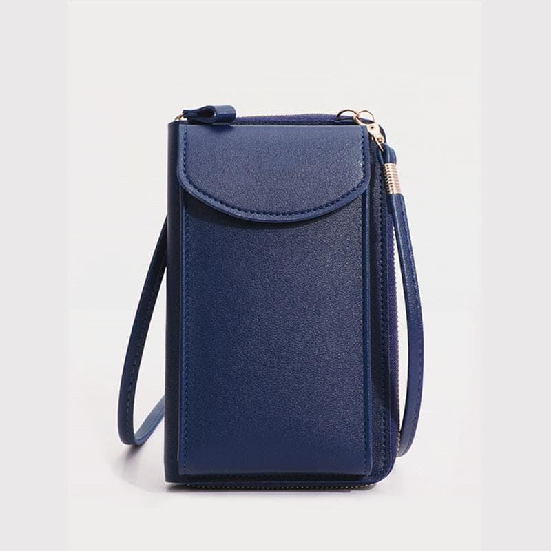 Fashion Small Crossbody Bags Women Mini PU Leather Shoulder Messenger Bag Ladies Clutch Phone Bag Purse Handbag 11x4x19.5cm dark blue