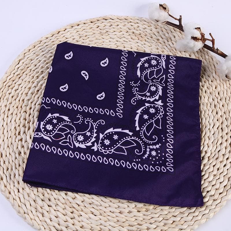 New Fashion Hip Hop Cotton Bandana Square Scarf Black Red Headband Printed for Boys/Girls navy blue