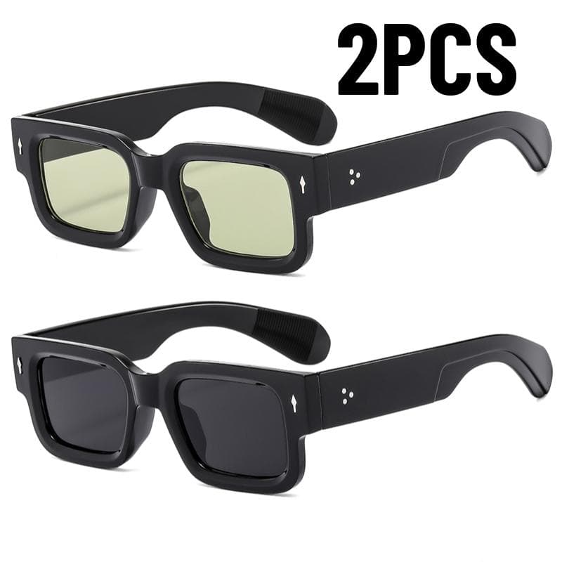 1/2PCS New Men's Minimalist Sunglasses Fashion Cool Retro Rectangle Glasses UV400 Protection Oculos De Sol Femino