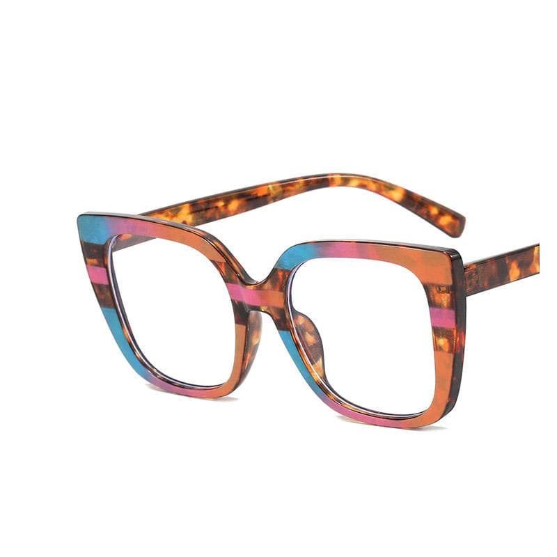 Rainbow Square Flat Light Mirror Large Frame Glasses Package Flower Stylish Accessory for Women