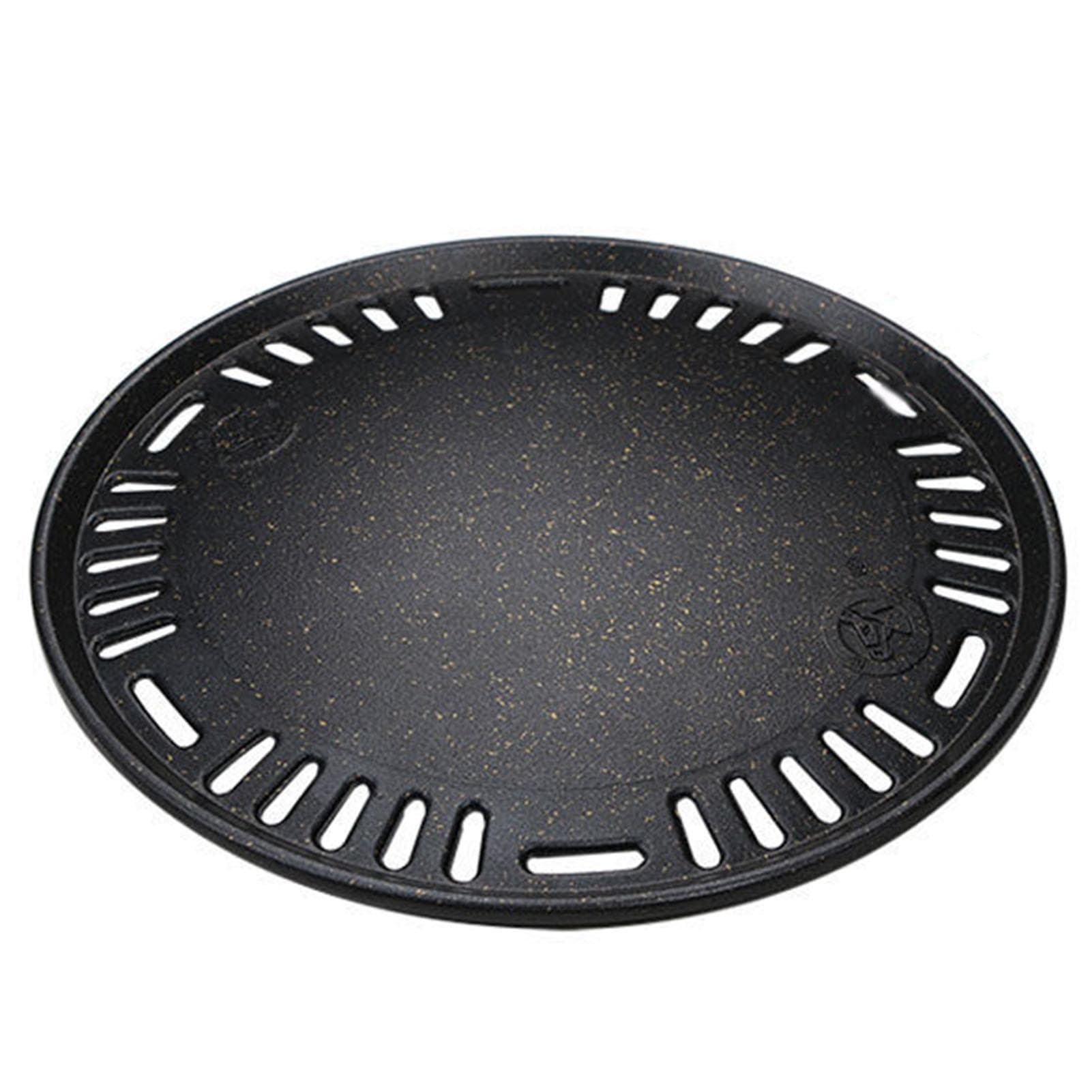 Korean BBQ Non Stick Round Barbecue Grill Pan Medical Stone BBQ Grill Pan for Indoor Outdoor