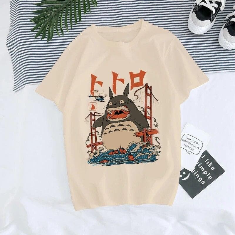 Unisexga Anime 90s Totoro Harajuku Ullzang T Shirt Women T-shirt Miyazaki Hayao Spirited Away Tshirt Top Tees FeUnisex XL
