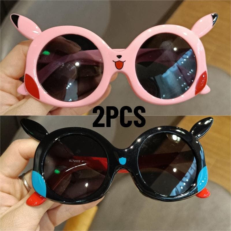 2PCS Kids Cartoon Sunglasses UV400 Protection Boys Girls Outdoor Sun Glasses Cute Classic Eyewear