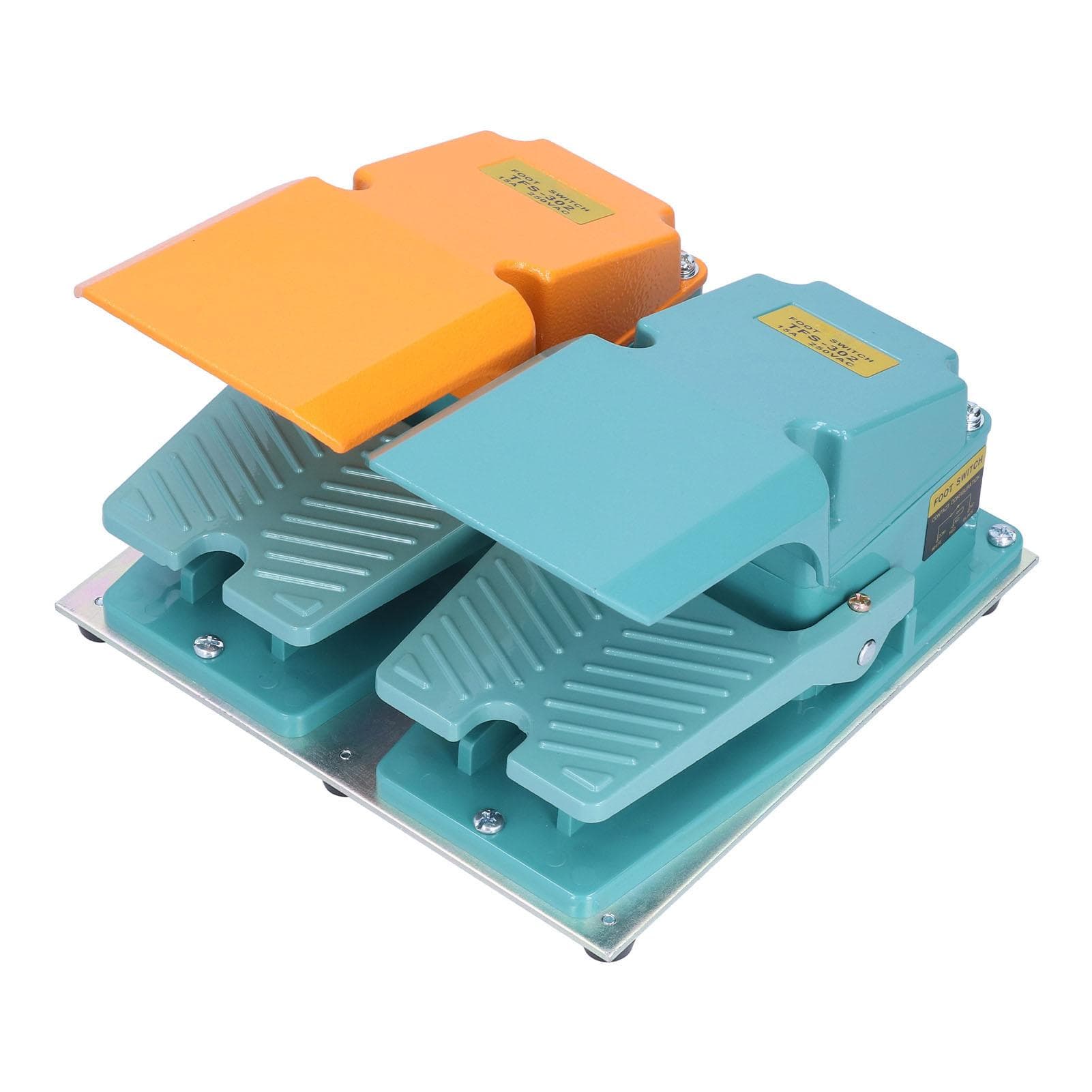 BERM Double Pedal Foot Switch Antislip Sensitive Control Pedals with Cover 250VAC
