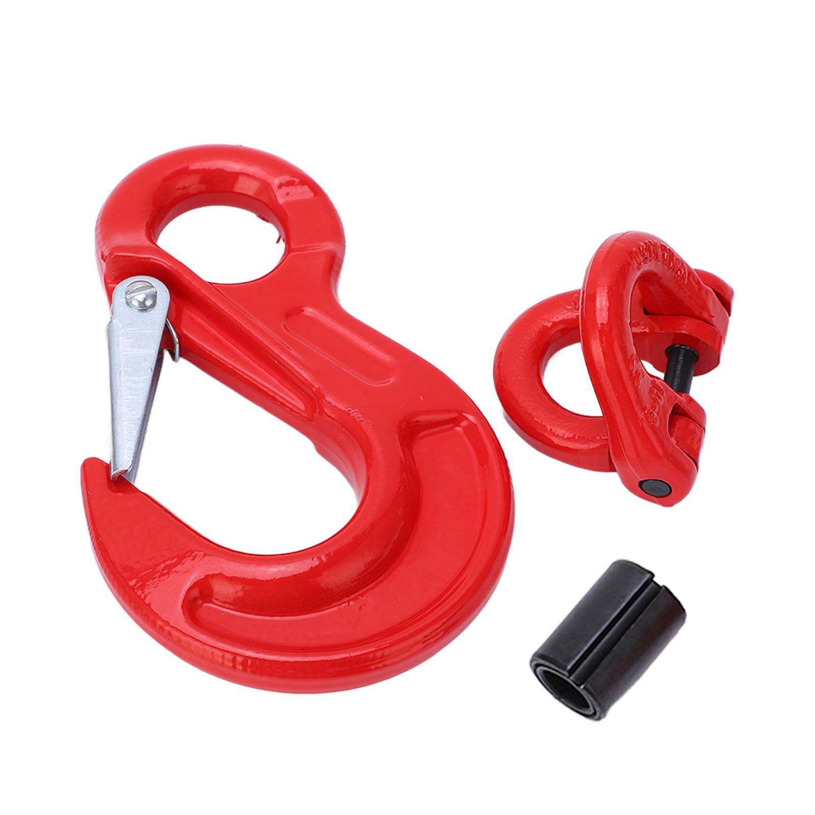 3.15 Tons Lifting Hook with Latch Eye Sling Hook Double Ring Buckle Set Crane Hoisting Hardware