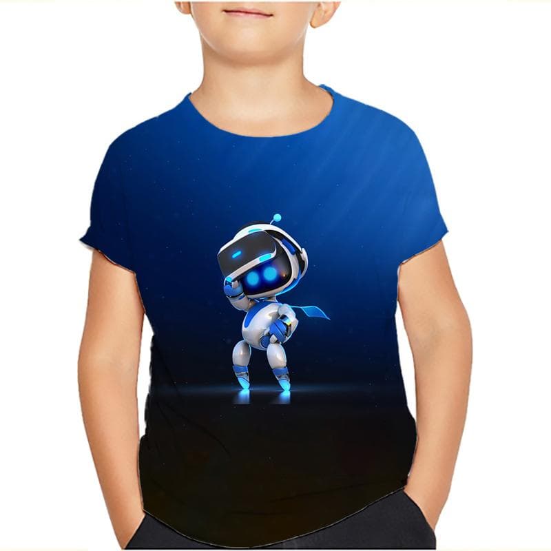 Game Astro Bot 3D Printed Kids T Shirt Children Clothing Harajuku Cartoon Tees Casual Fun Top Clothing Girls Boys Tshirt 2024 130 aero blue