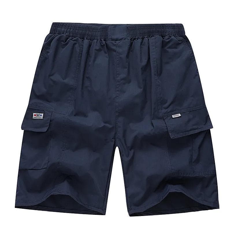 Middle-aged and Elderly Men's Shorts Loose Casual Five-point Pants Straight-leg Pants L dark blue