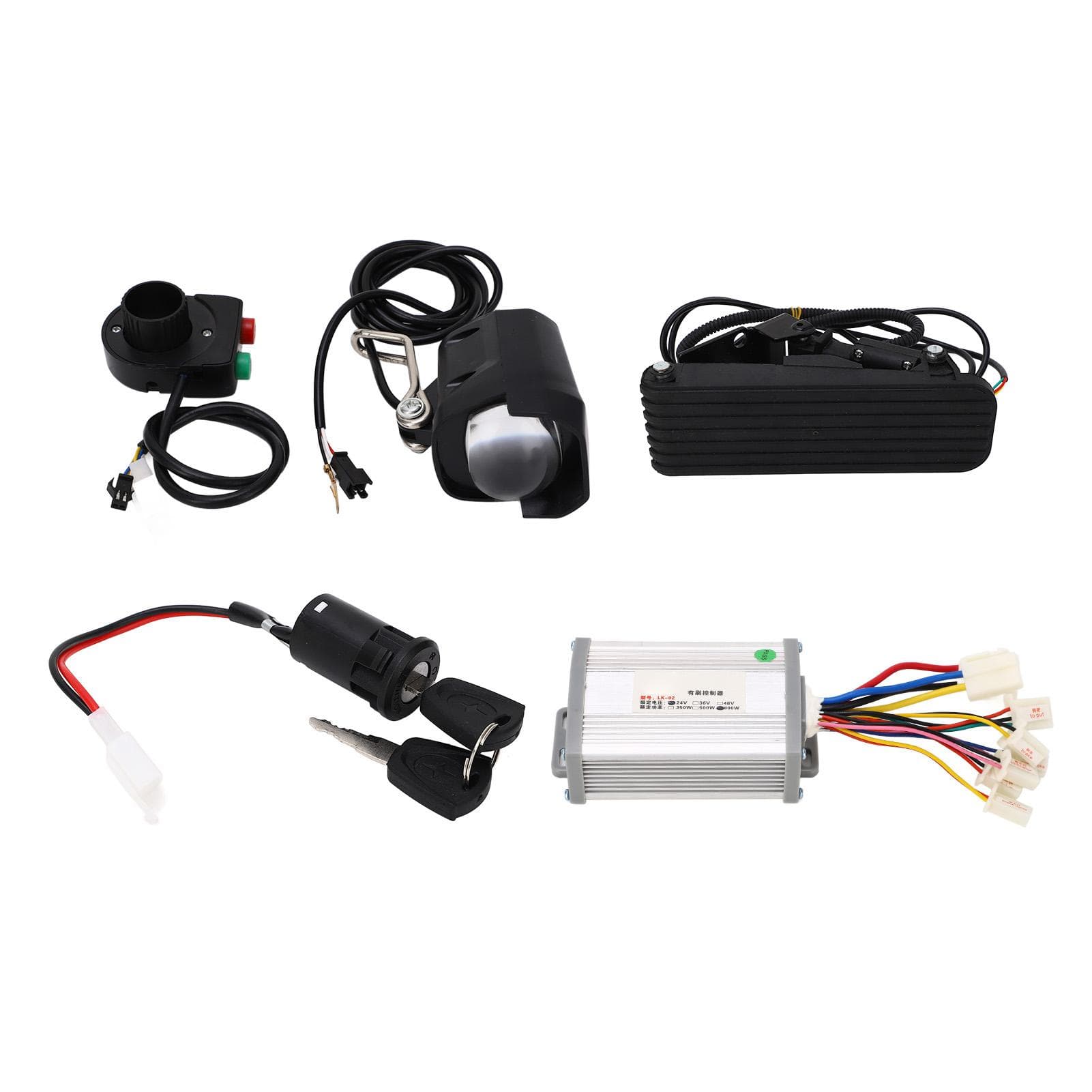 24V 800W Brushed Controller and Pedal Accelerator Assembly Electric Bike Conversion Kit for