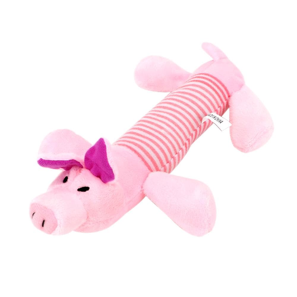 Dog Cat Fleece Toys Elephant Duck Pig Pet Funny Plush Toys Pet Squeak Chew Sound Toy Pig