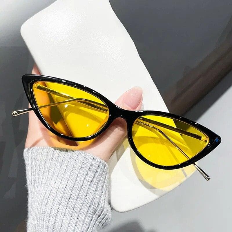Retro Cat Eye Sunglasses Small Triangle UV400 Sun Shades Glasses Vintage Hip Hop Eyeglasses Women Female Trendy Eyewear Glasses