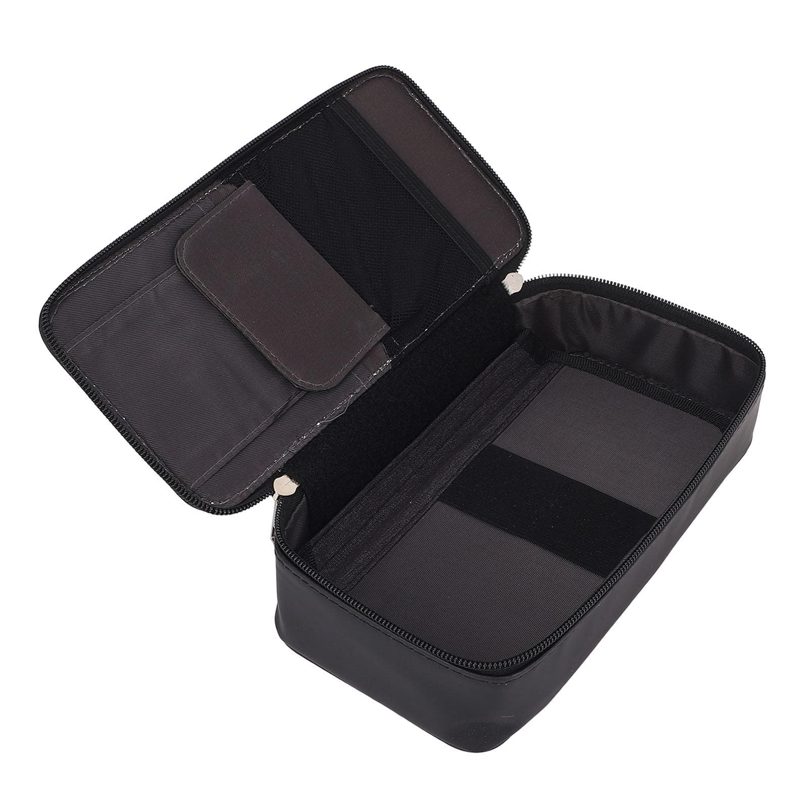 Pencil Case Double Layers Large Capacity Zippered Multifunctional Portable Stationery Storage Pouch black