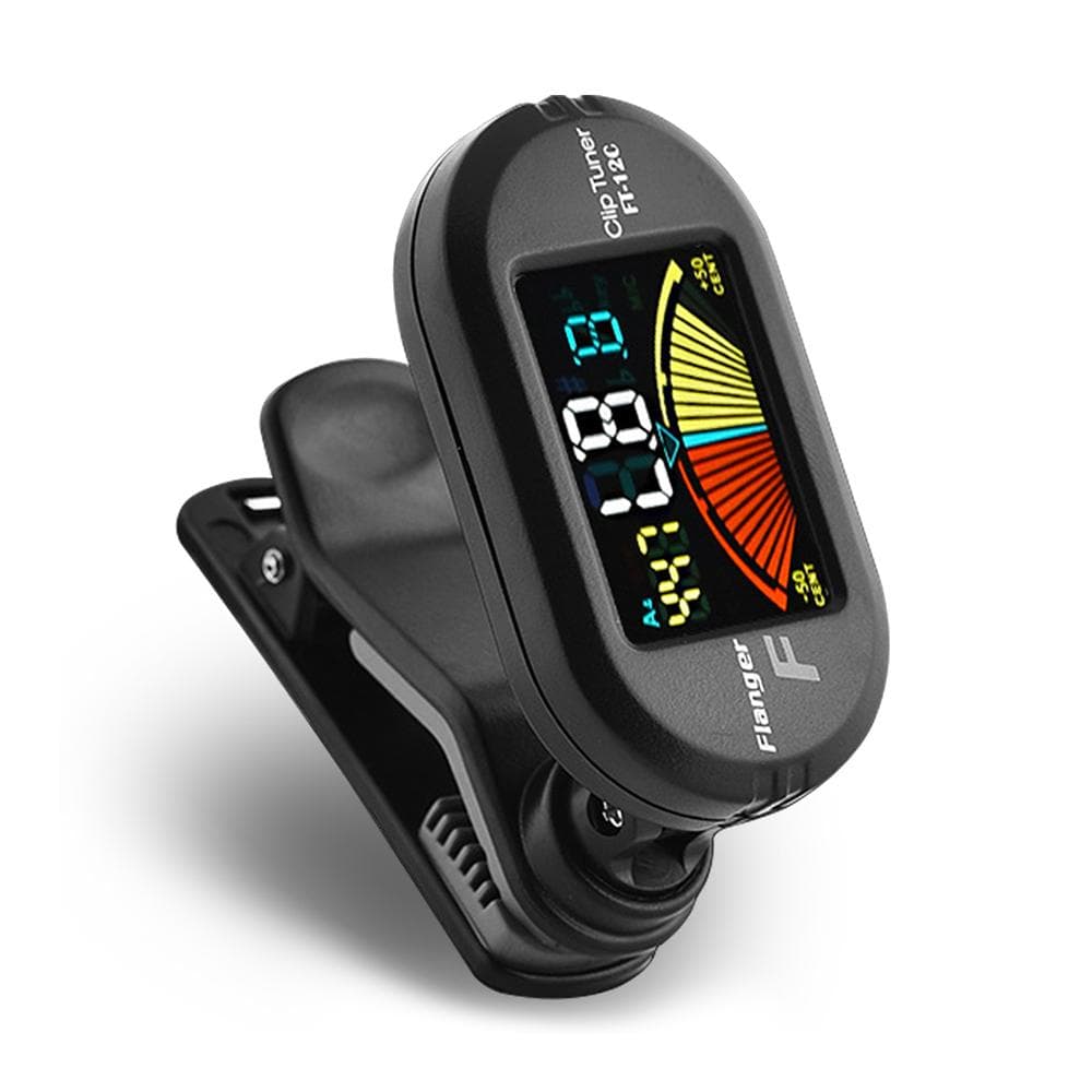Guitar Tuner Clip On for Chromatic Guitar Bass Violin Ukulele Color LCD Display Screen Portable black
