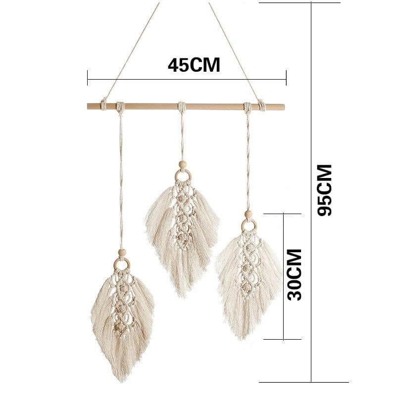 Nordic Style Dreamcatcher Hand Made Leaf Dream Catchers Cotton Macrame Wall Hanging Handmade Tassels Dreamcatcher Home Decor 45*95cm