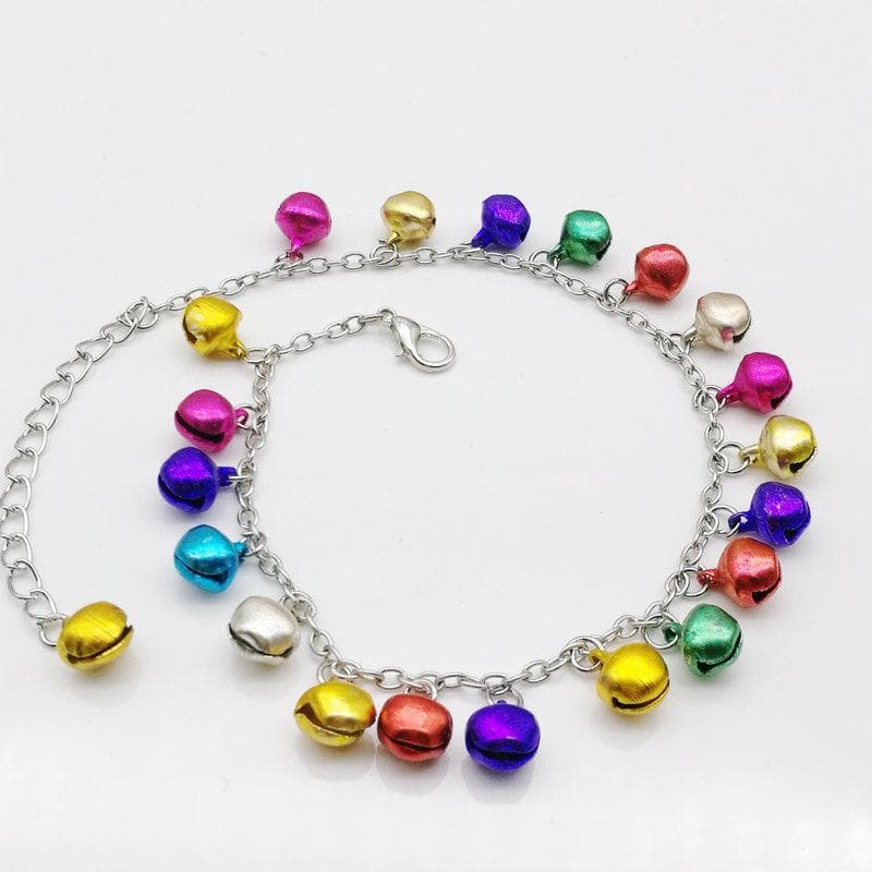 Metal Multicolor Bells Charms Chain Link Anklet Ankle Bracelet