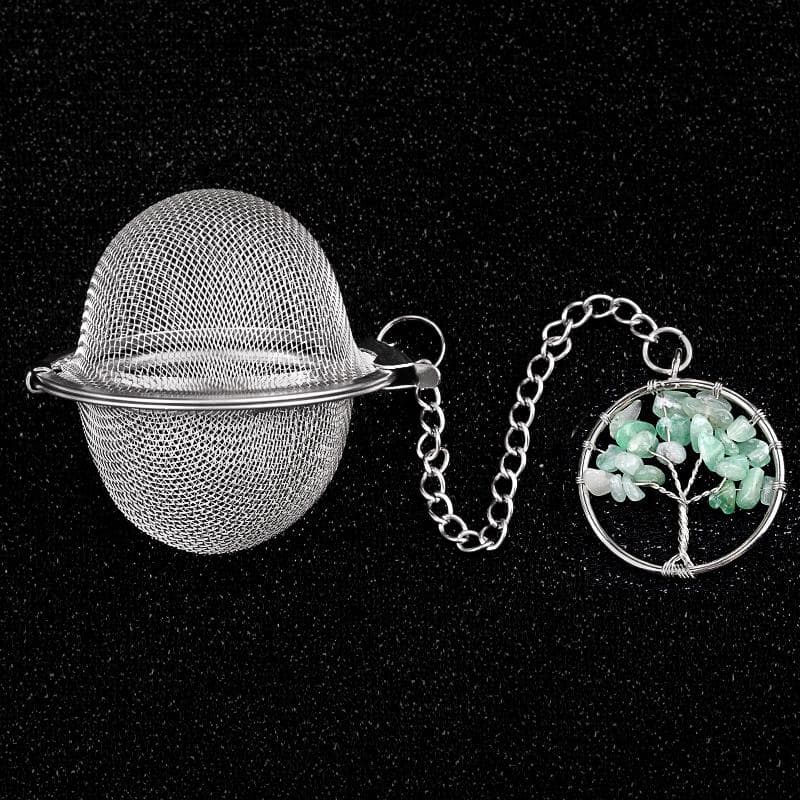 Tea Strainer Natural Stone Tree Of Life Stainless Steel Strainer For Making Tea Seasoning Bag Spice Box Accessory 5cm