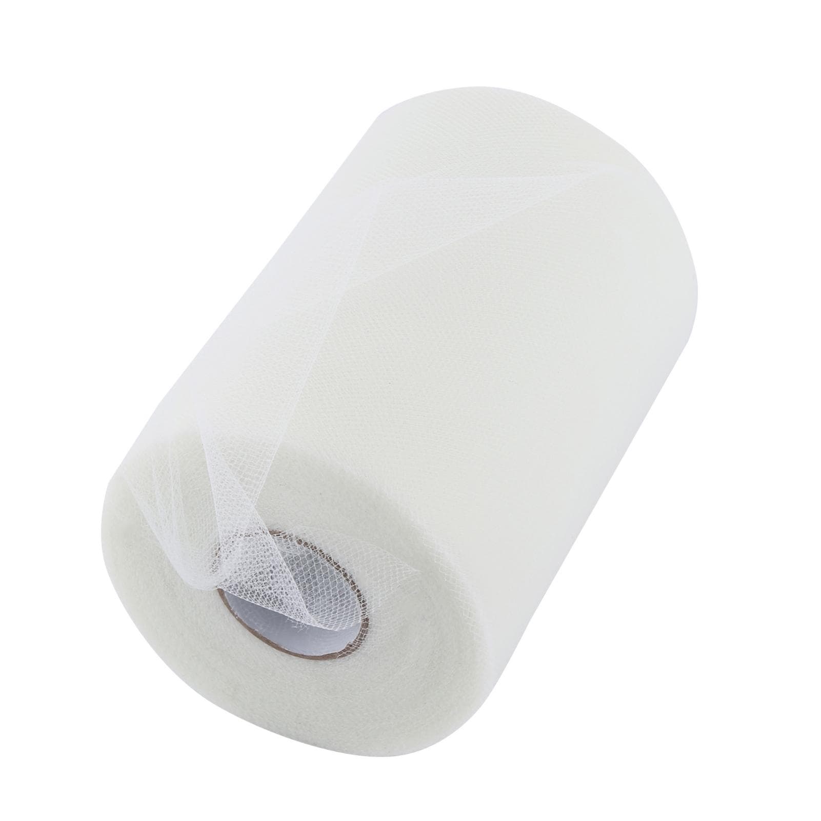 100Yards 15cm Wedding Decoration Tulle Roll Spool Apparel Fabric for Sewing(Beige) white
