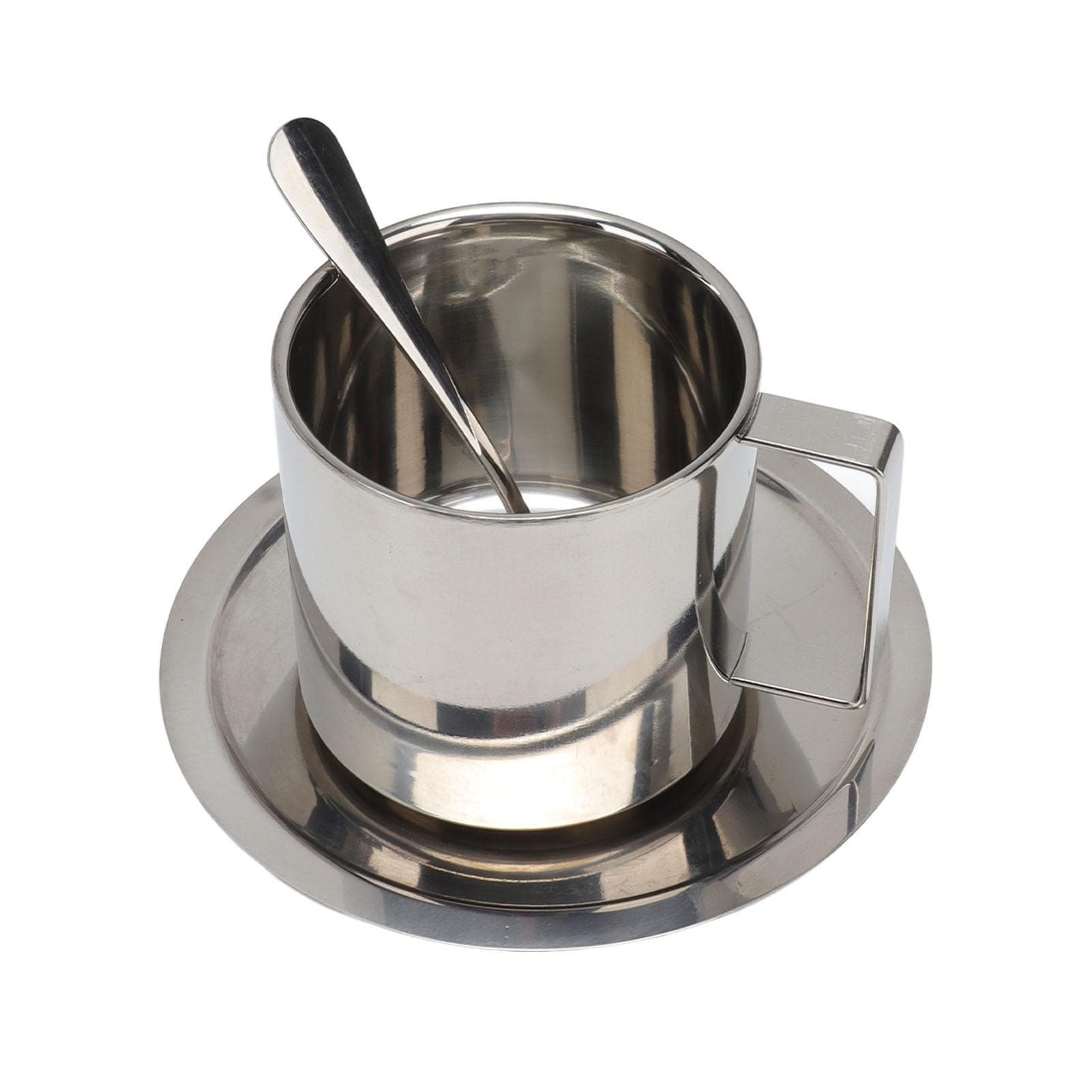 Stainless Steel Coffee Cup Set Double Walled Rustproof Modern Latte Cappuccino Tea Cup for Homes L