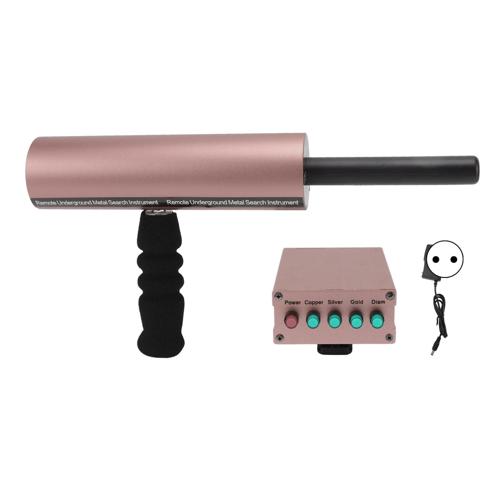14m Depth AKS Metal Detector 800m Range Aluminum Metal Finder Scanner Equipment 100?240V US Plug pink