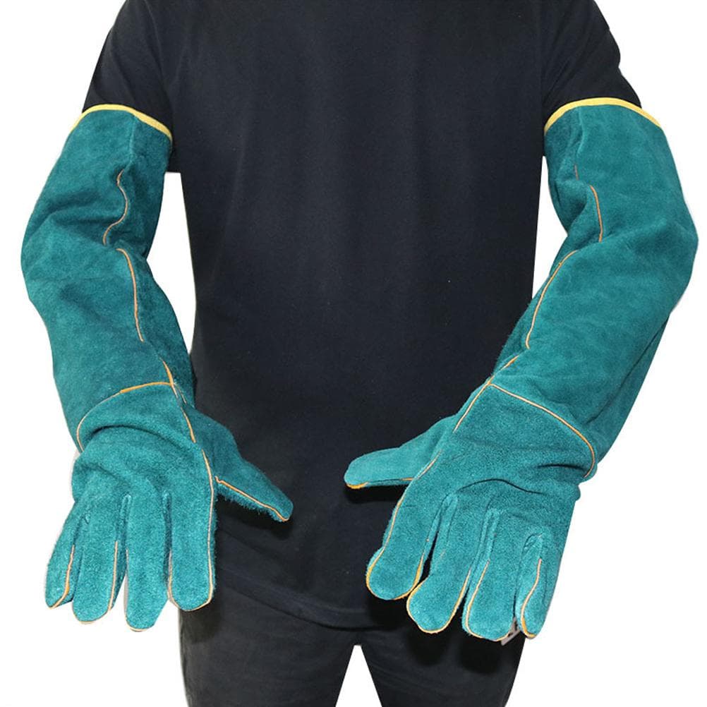 Anti Bite Safety Gloves Long Leather Protective Gloves Pets Grasping Bite Protection Glove