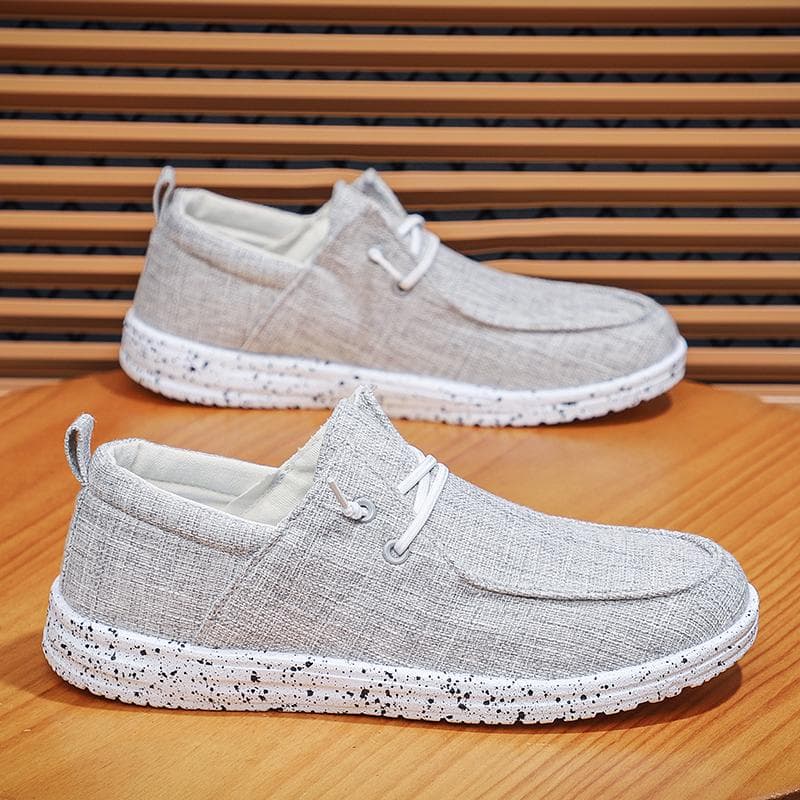 Men's Traditional Beijing Cloth Canvas Shoes Handmade Comfort Flat Sneakers Lightweight Breathable Casual Walking Shoes for Men 40 beige