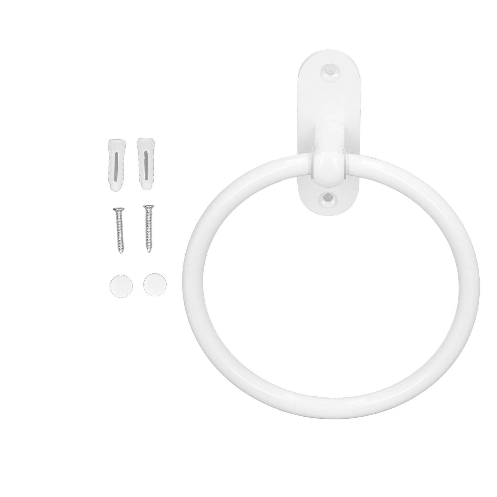Bathroom Towel Holder Aluminium Alloy Space Saving White Elegant Style Washroom Hand Towel Rings