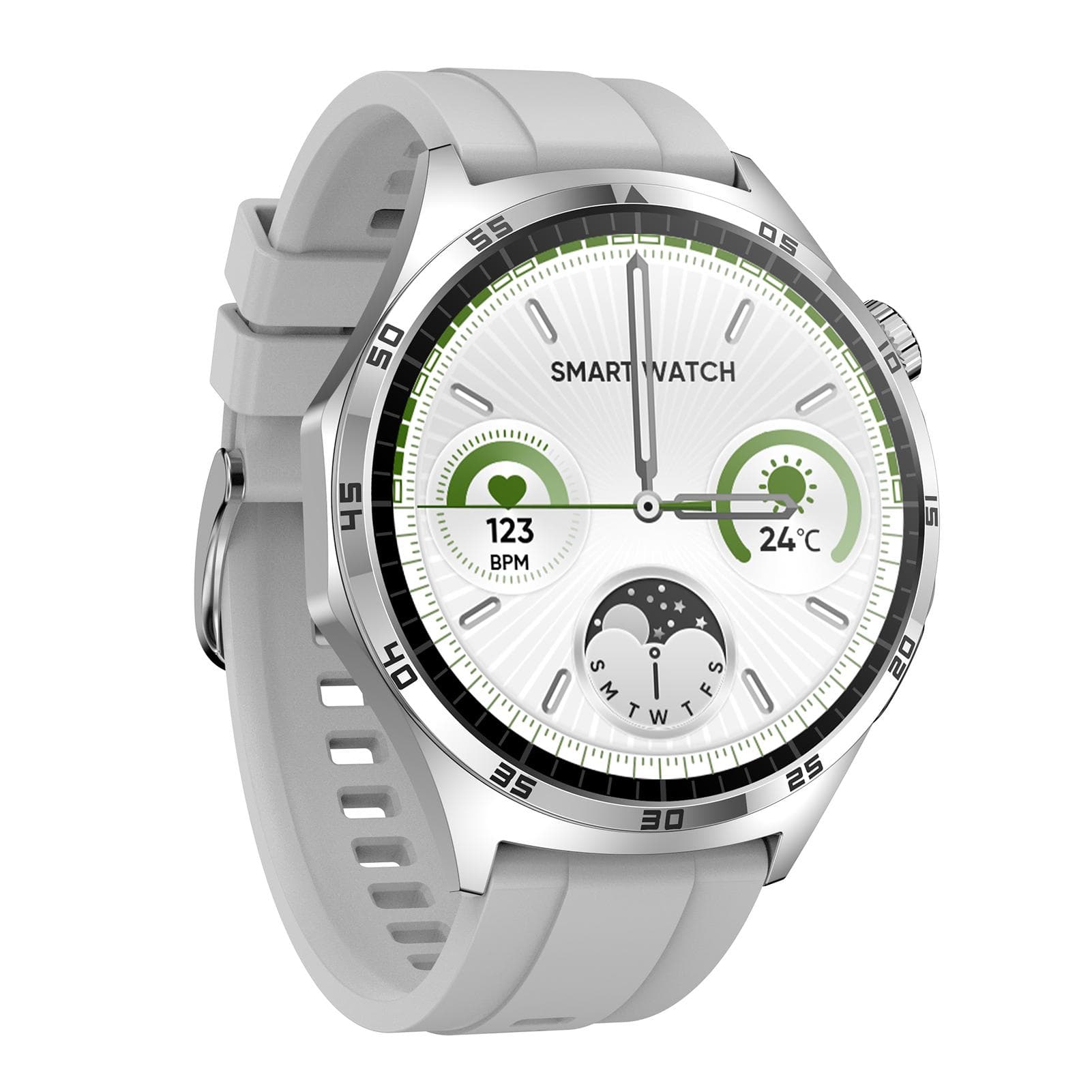 MT300 Smart Watch 1.43 Heart Rate Sleep Monitor Smartwatch for Men Women Fitness Watch with 50+ silver