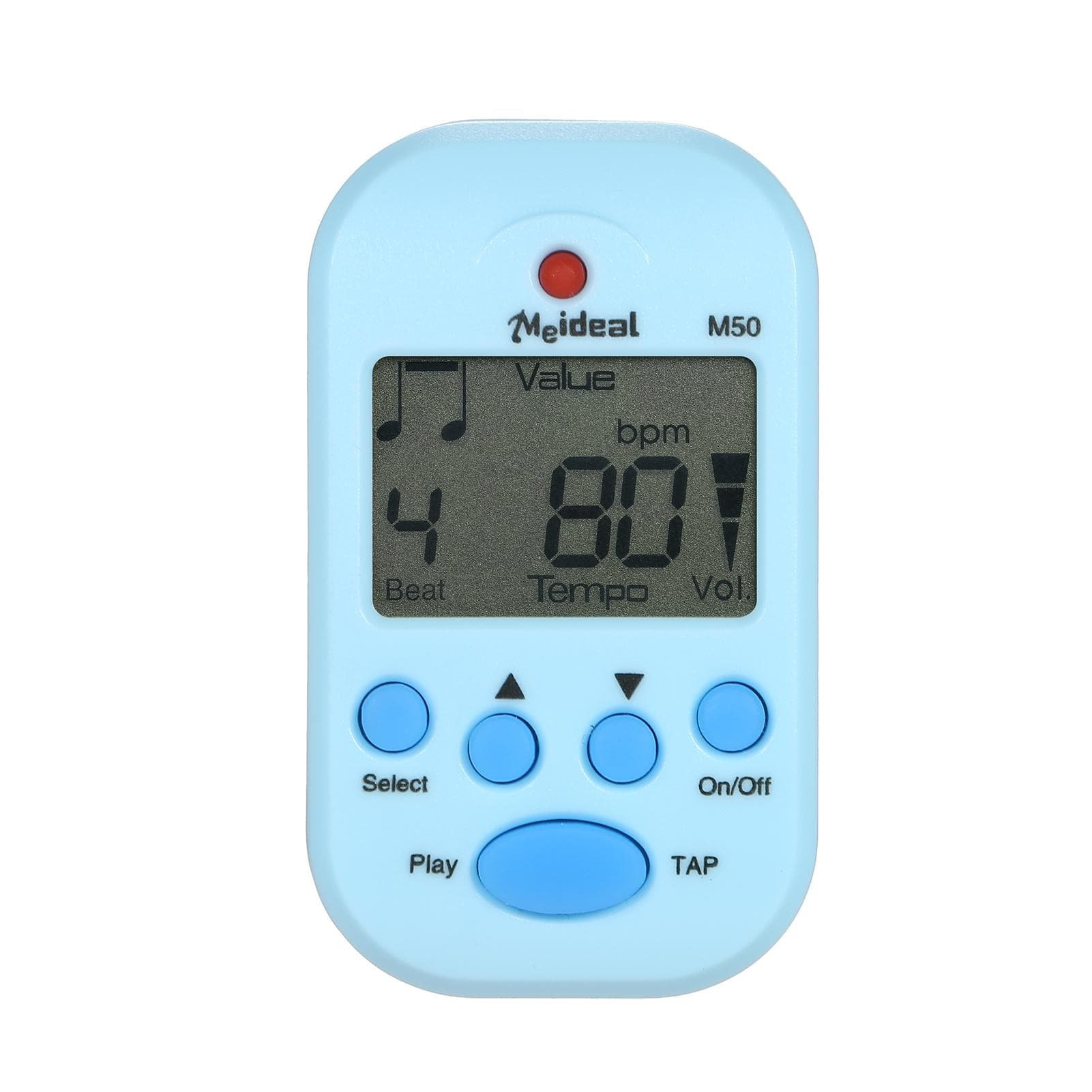 Mini Digital Metronome M50 Tempo Metronome Clip-On Electronic Metronome Pocket Metronome Suitable blue